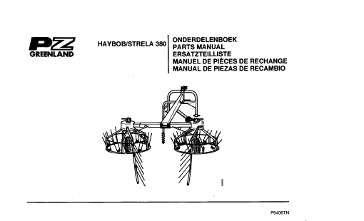 PZ_Zweegers Haybob_380_Strela_380 Rake Parts manual catalog PDF Download