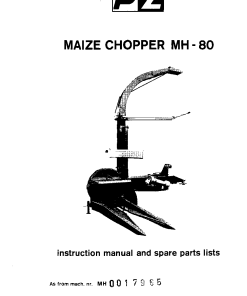 PZ_Zweegers MH80 Forage_cutter Parts manual catalog PDF Download