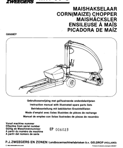 PZ_Zweegers MH80S Forage_cutter Parts manual catalog PDF Download