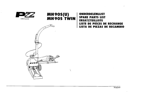 PZ_Zweegers MH90S_MH90S_Twin Forage_cutter Parts manual catalog PDF Download