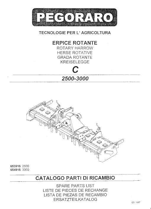 Pegoraro C_2500_3000 Parts manual catalog PDF Download