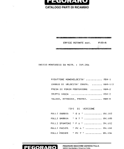 Pegoraro RB4 Parts manual catalog PDF Download