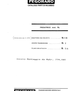 Pegoraro TL Parts manual catalog PDF Download