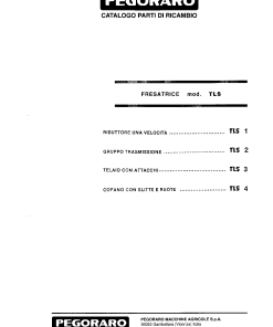 Pegoraro TLS Parts manual catalog PDF Download