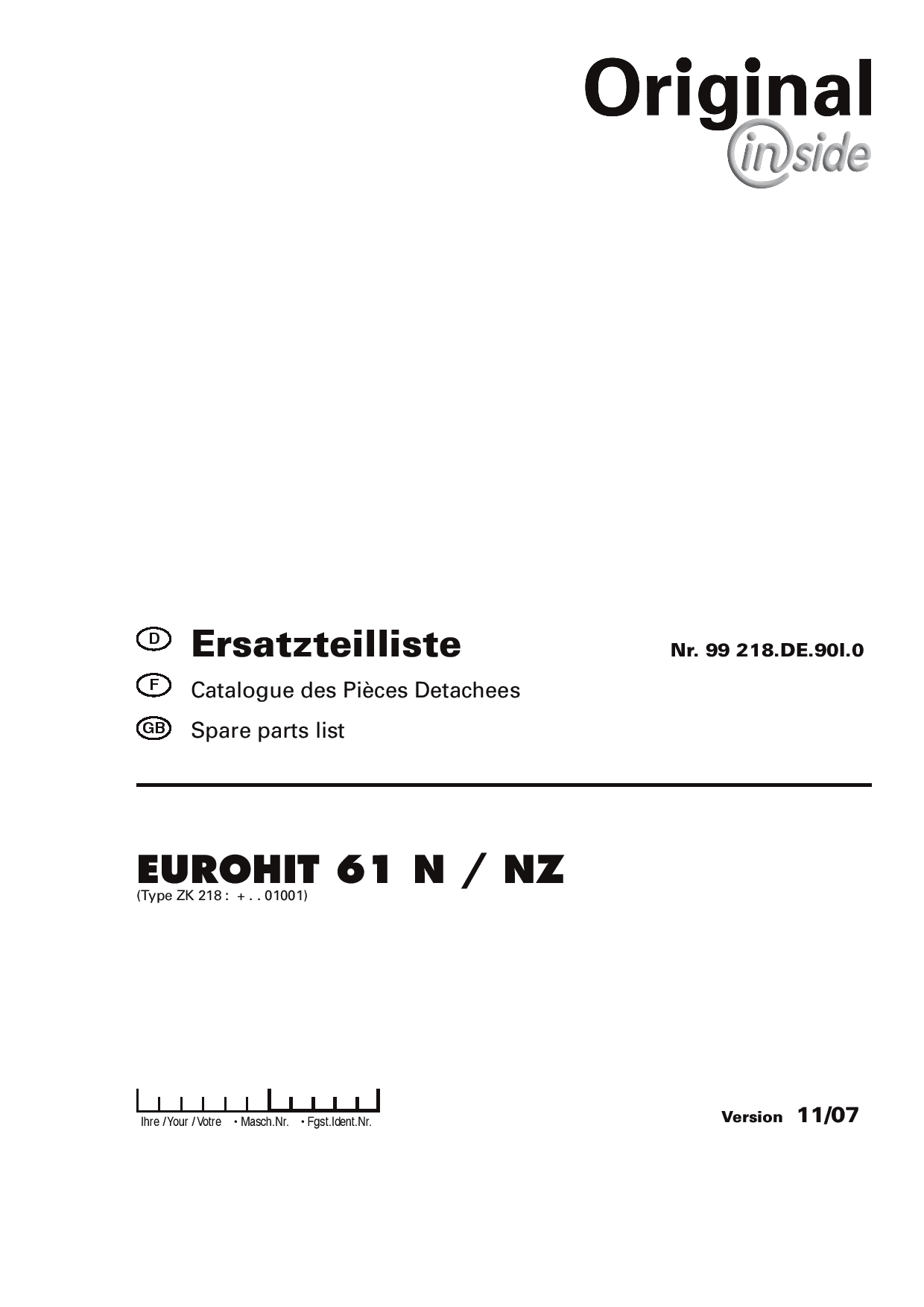 Pottinger Eurohit_61N_61NZ Rotary Tedder Parts manual catalog PDF Download