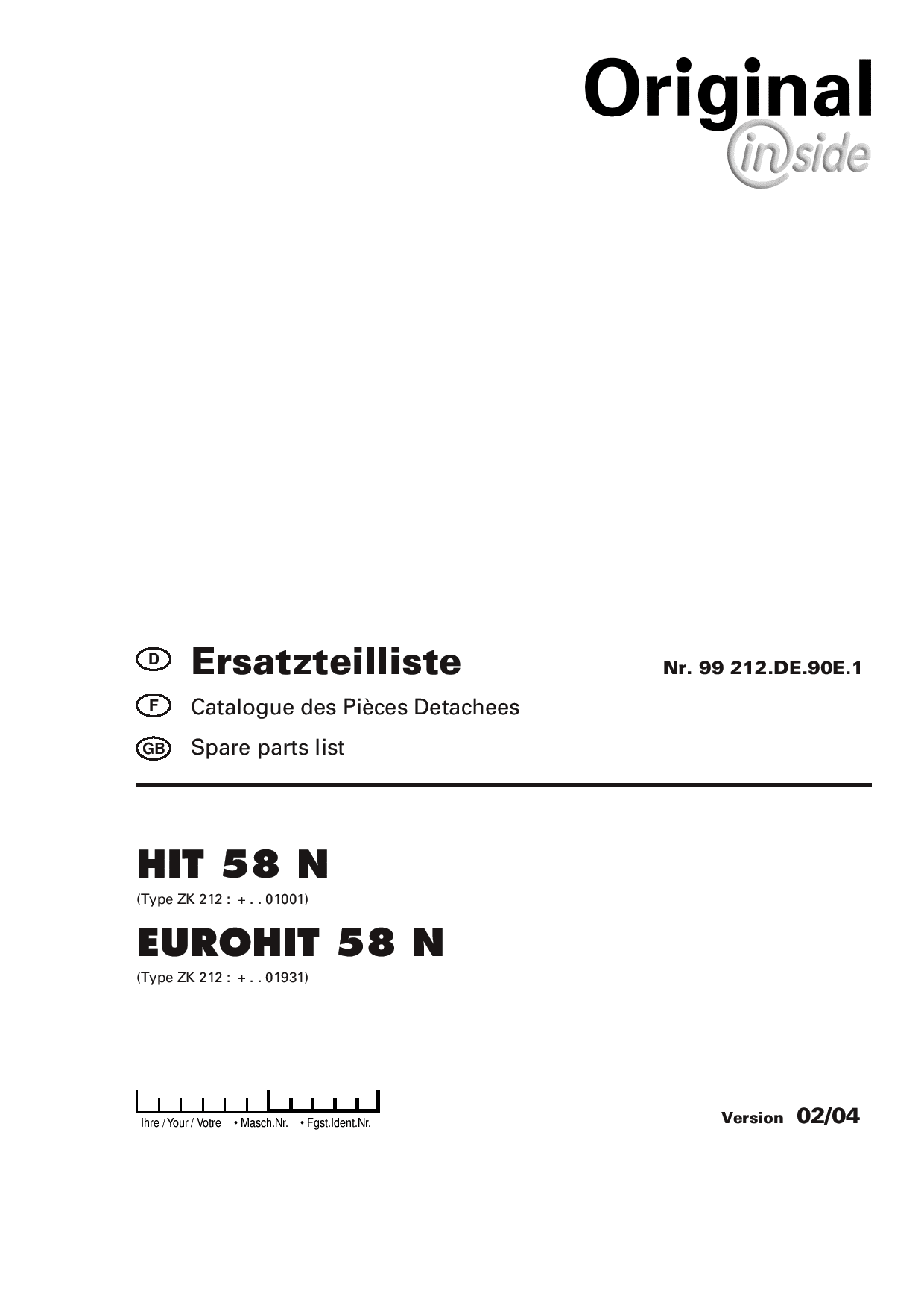 Pottinger Hit_58N_Eurohit_58N Rotary Tedder Parts manual catalog PDF Download