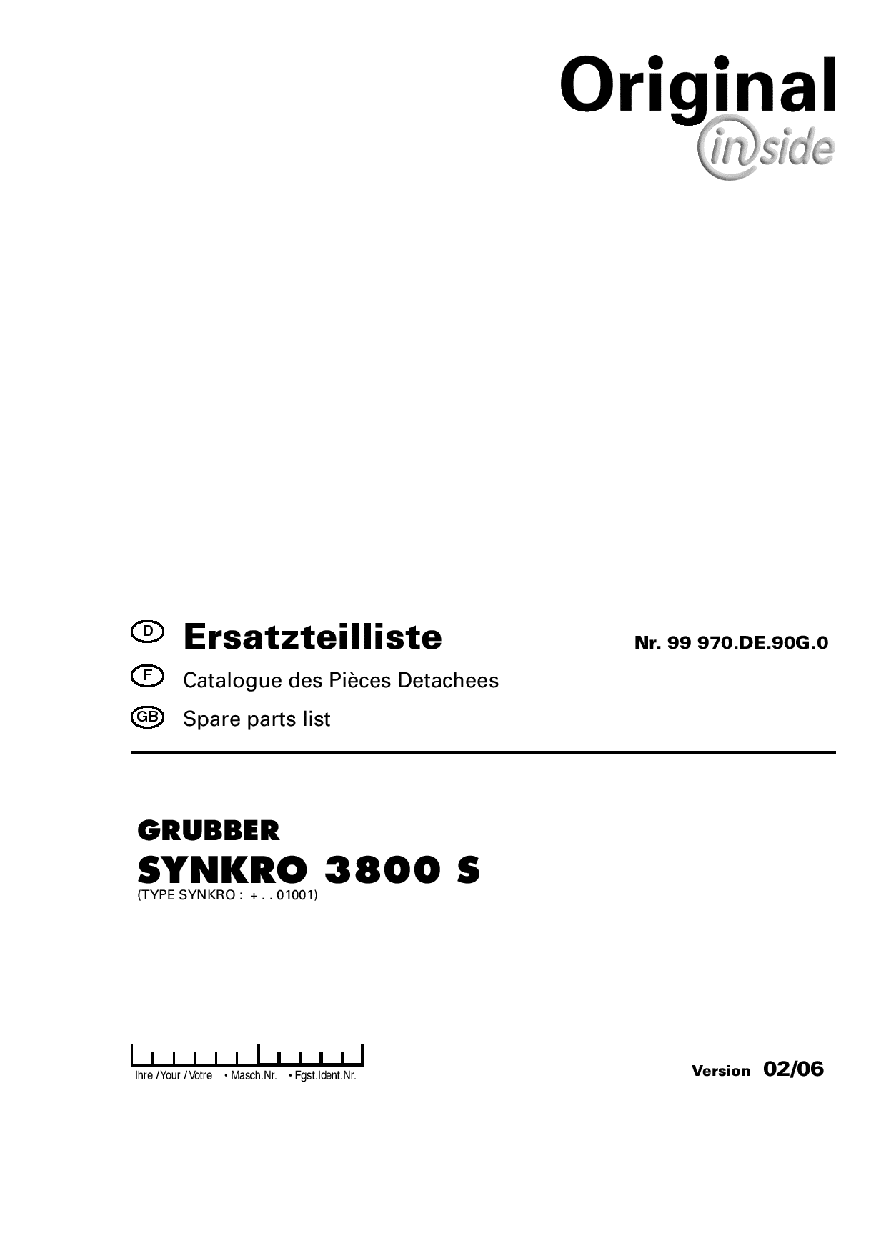 Pottinger Synkro_3800S_2 Stubble Cultivator Parts manual catalog PDF Download