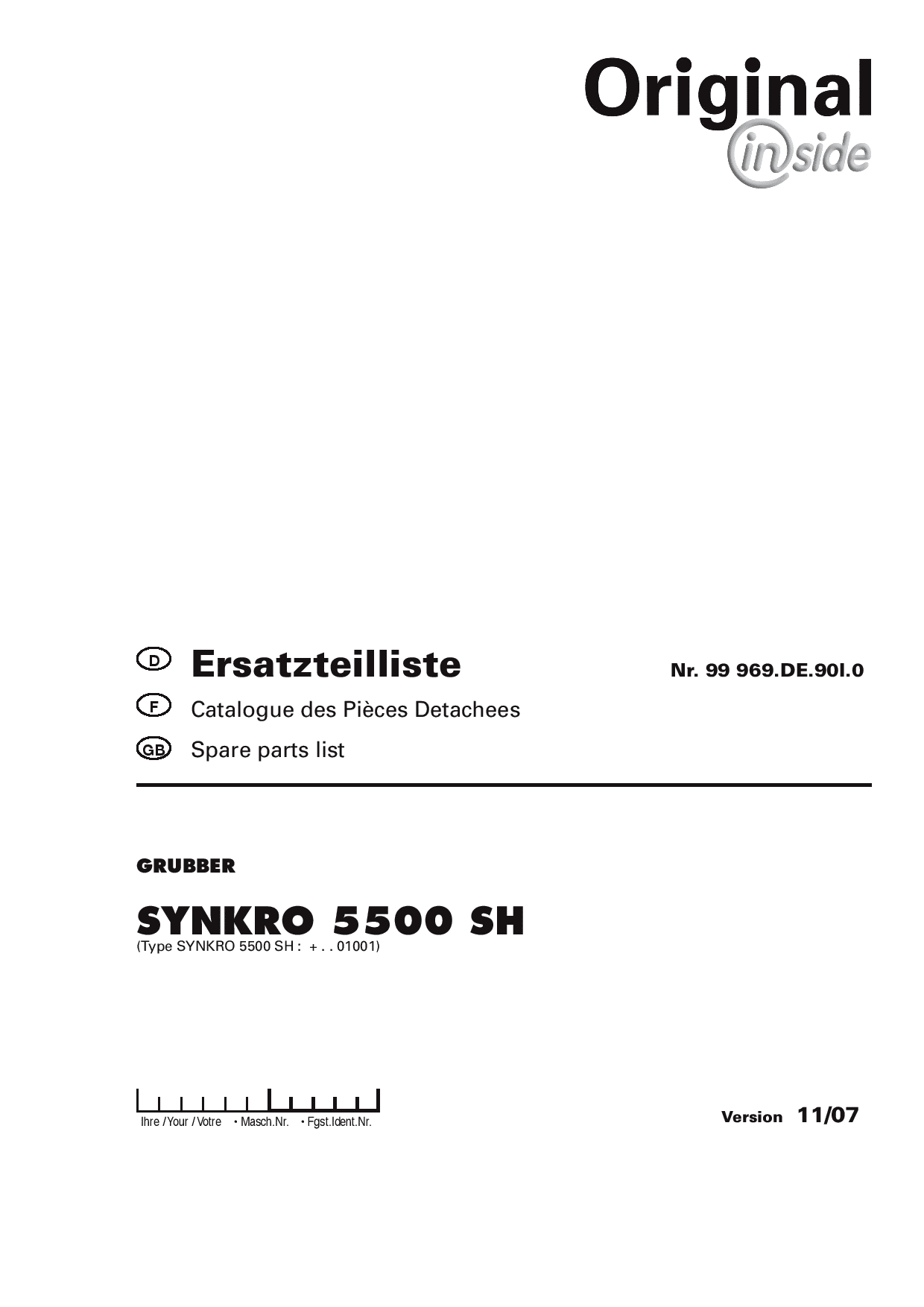 Pottinger Synkro_5500 Stubble Cultivator Parts manual catalog PDF Download