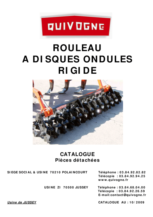 Quivogne Discques_ondules_rigide Parts manual catalog PDF Download