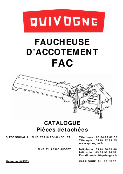 Quivogne FAC Parts manual catalog PDF Download