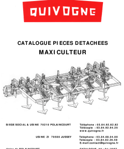 Quivogne Maxiculteur Parts manual catalog PDF Download