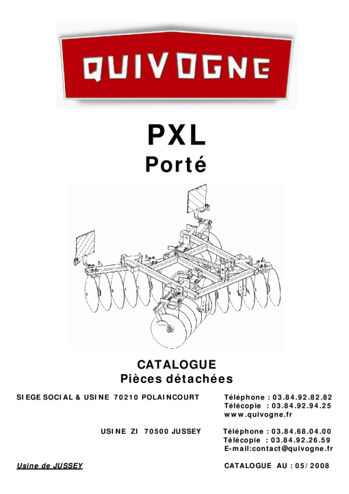 Quivogne PXL Parts manual catalog PDF Download