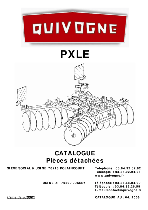 Quivogne PXLE Parts manual catalog PDF Download