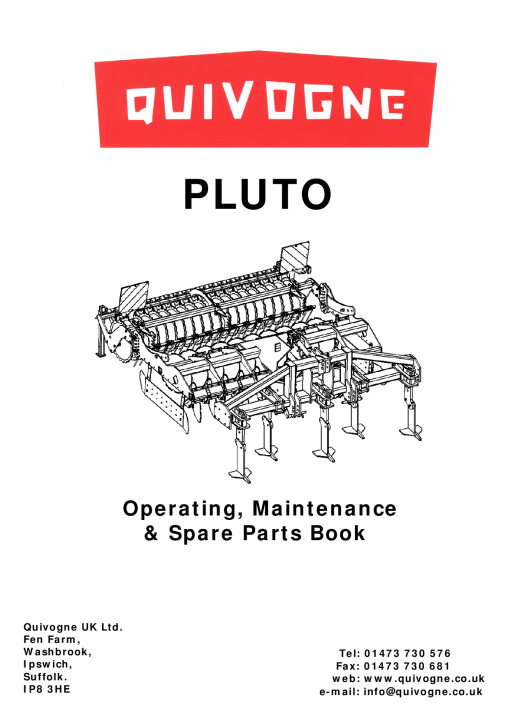 Quivogne Pluto Parts manual catalog PDF Download