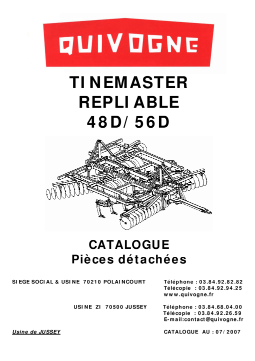 Quivogne Tinemaster_Repliable_48D_56D Parts manual catalog PDF Download