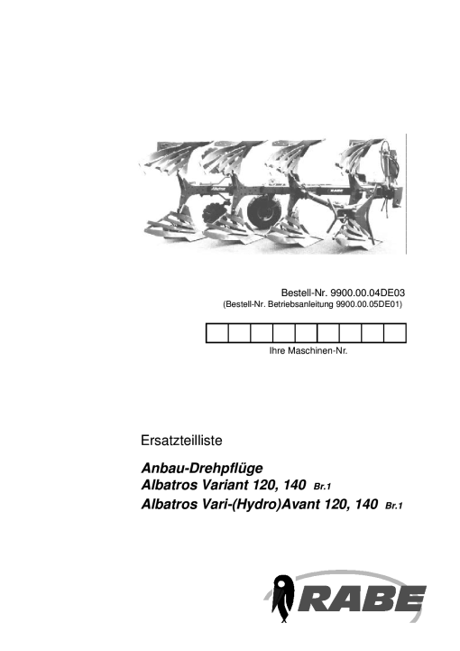 Rabewerk Albatros_Variant_120_140 Parts manual catalog PDF Download