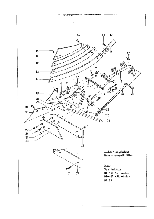 Rabewerk BP-481KS P Parts manual catalog PDF Download