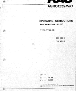 Rau Cyclotiller_CH1225_CH1230 Power_harrows Parts manual catalog PDF Download