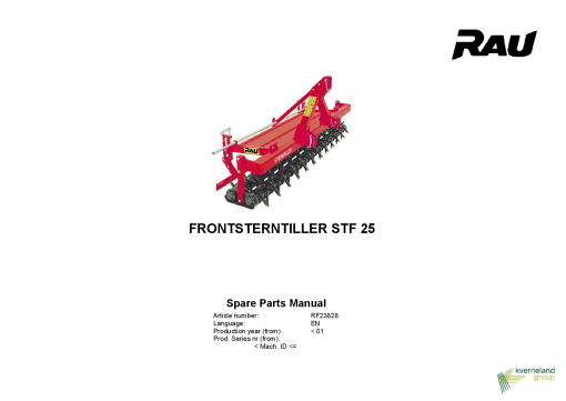 Rau Frontsterntiller_STF25 Cultivators Parts manual catalog PDF Download