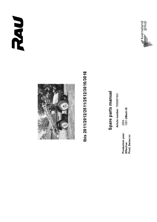 Rau Ibis_2011_2012_2511_2512_3015_3018_2 Sprayer Parts manual catalog PDF Download