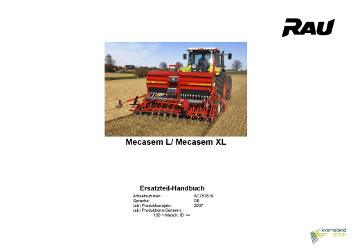 Rau Mecasem_L_Mecasem_XL Seed_drill Parts manual catalog PDF Download