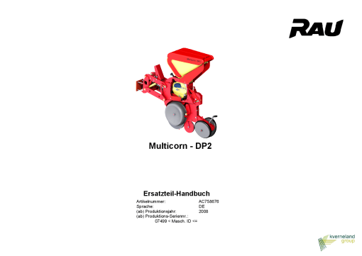 Rau Multicorn_DP2 Seed_drill Parts manual catalog PDF Download
