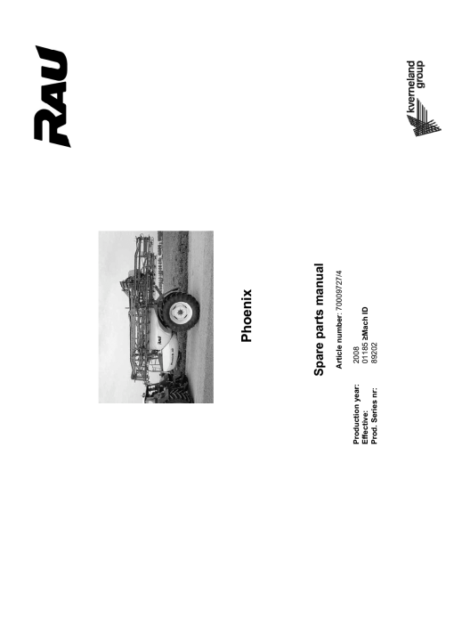 Rau Phoenix_2 Sprayer Parts manual catalog PDF Download