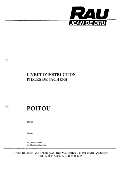 Rau Poitou Disc_Harrow Parts manual catalog PDF Download