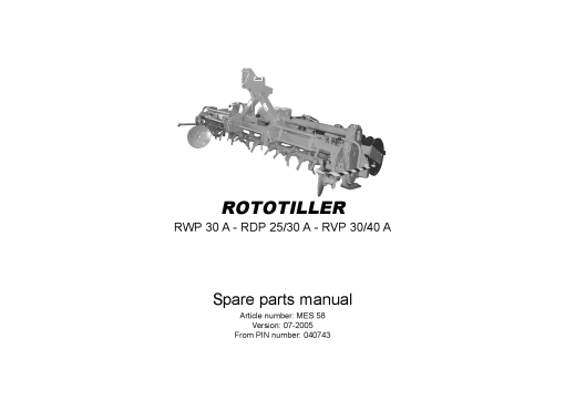 Rau Rototiller_RWP30_RDP25_RDP30_RVP30_RVP40 Power_harrows Parts manual catalog PDF Download