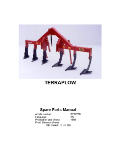 Rau Terraplow Cultivators Parts manual catalog PDF Download