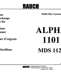 Rauch Alpha_1101_MDS_1121 Fertilizer_spreader Parts manual catalog PDF Download