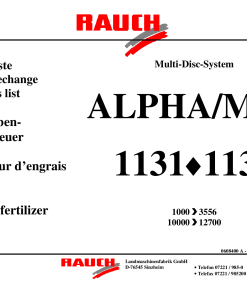 Rauch Alpha_MDS_1131_1132 Fertilizer_spreader Parts manual catalog PDF Download