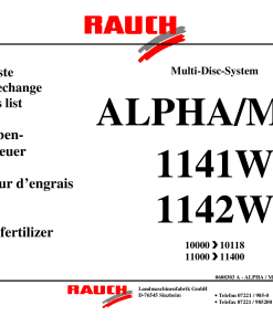 Rauch Alpha_MDS_1141_1142 Fertilizer_spreader Parts manual catalog PDF Download
