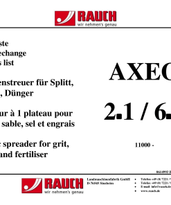 Rauch Axeo_2.1_6.1 Fertilizer_spreader Parts manual catalog PDF Download