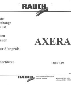Rauch Axera_H Fertilizer_spreader Parts manual catalog PDF Download