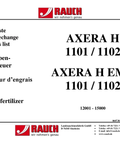 Rauch Axera_H_EMC_1101_1102 Fertilizer_spreader Parts manual catalog PDF Download