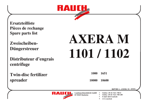 Rauch Axera_M_1101_1102 Fertilizer_spreader Parts manual catalog PDF Download