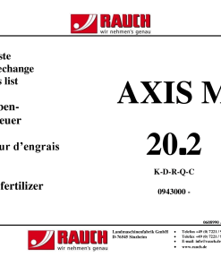 Rauch Axis-M_20.2 Fertilizer_spreader Parts manual catalog PDF Download