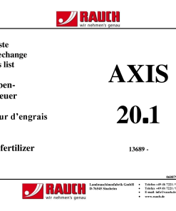 Rauch Axis_20.1 Fertilizer_spreader Parts manual catalog PDF Download