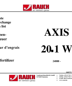 Rauch Axis_20.1W Fertilizer_spreader Parts manual catalog PDF Download