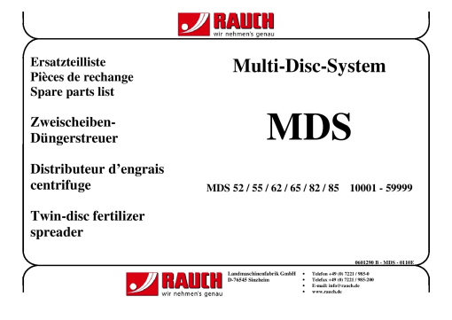 Rauch MDS_52_55_62_65_82_85 Fertilizer_spreader Parts manual catalog PDF Download