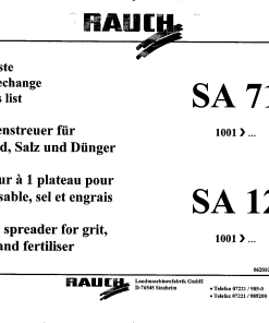 Rauch SA_71_121 Fertilizer_spreader Parts manual catalog PDF Download