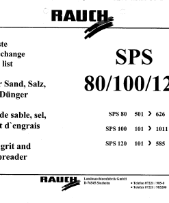 Rauch SPS_80_100_120 Fertilizer_spreader Parts manual catalog PDF Download