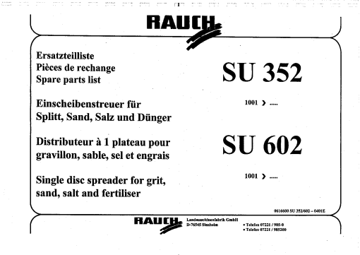 Rauch SU_352_602 Fertilizer_spreader Parts manual catalog PDF Download
