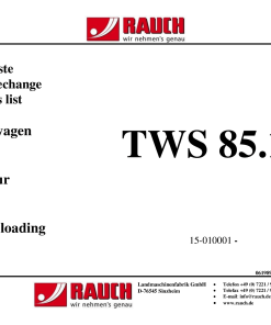 Rauch TWS_85.1 Wagon Parts manual catalog PDF Download