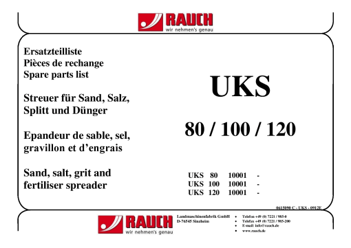 Rauch UKS_80_100_120 Fertilizer_spreader Parts manual catalog PDF Download