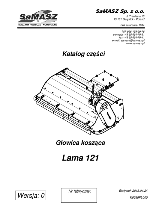 Samasz Lama_121 Parts manual catalog PDF Download