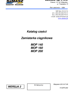 Samasz Mop_140_160_200 Parts manual catalog PDF Download