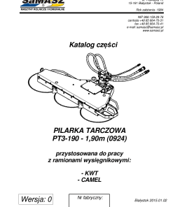 Samasz PT3-190 Parts manual catalog PDF Download