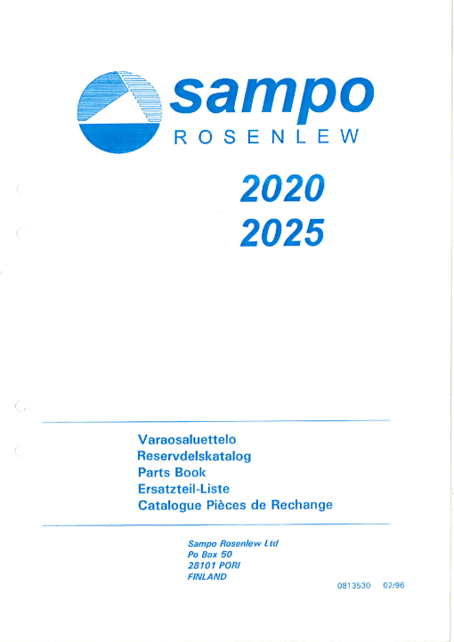 Sampo 2020_2025 Parts manual catalog PDF Download